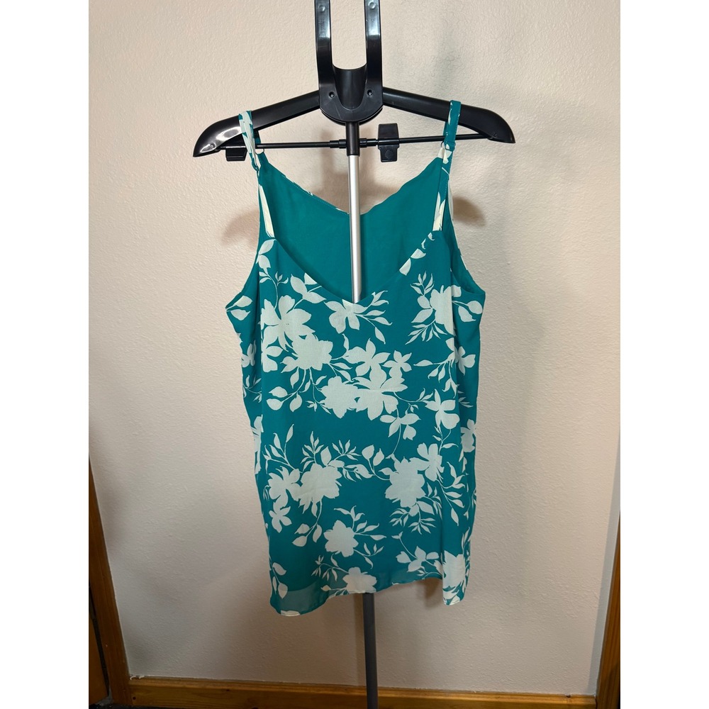 Torrid Sophie Chiffon Swing Cami Shadow Floral Teal Green White Plus Size 2 2X